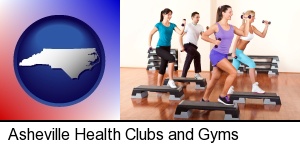 Asheville, North Carolina - an exercise class at a gym