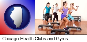 Chicago, Illinois - an exercise class at a gym