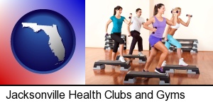 an exercise class at a gym in Jacksonville, FL