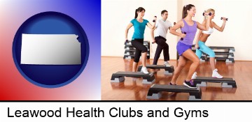 an exercise class at a gym in Leawood, KS