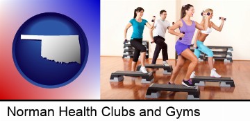 an exercise class at a gym in Norman, OK