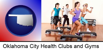 an exercise class at a gym in Oklahoma City, OK