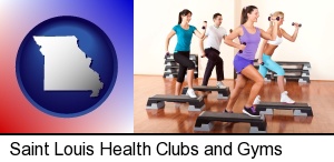 Saint Louis, Missouri - an exercise class at a gym
