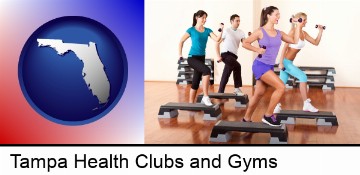 an exercise class at a gym in Tampa, FL