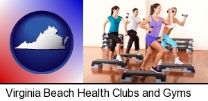 an exercise class at a gym in Virginia Beach, VA