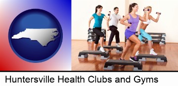 an exercise class at a gym in Huntersville, NC
