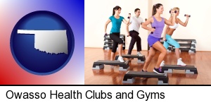 an exercise class at a gym in Owasso, OK