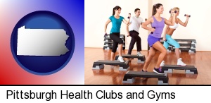 Pittsburgh, Pennsylvania - an exercise class at a gym